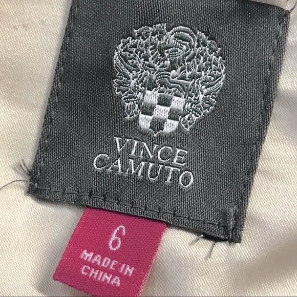 VINCE CAMUTO Silver & Pewter Sequin Swirls on Ivory Sleeveless Cocktail Dress 6 - Picture 7 of 16